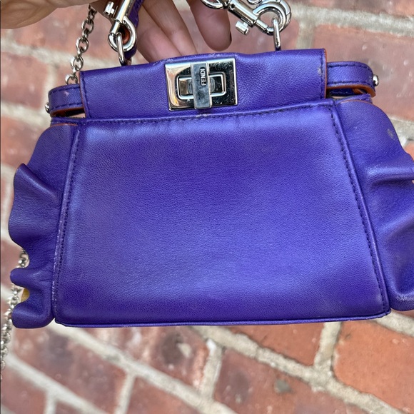 Fendi Mini Top-Handle Bag in Vivid Purple with Tan Accents - Picture 5 of 9